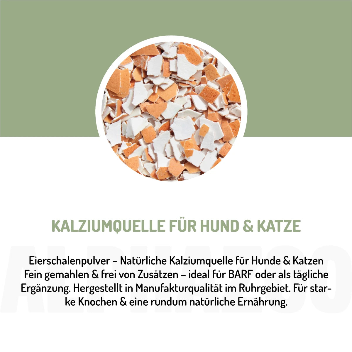 
                      Eierschalenpulver Eierschalenpulver Hund & Katze – Natürliche Kalziumquelle für Knochen & Zähne
                      