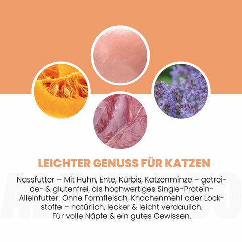 Ente + Huhn Nassfutter für Katze alphazoo Nassfutter mit Ente + Huhn - Duoprotein für Katzen