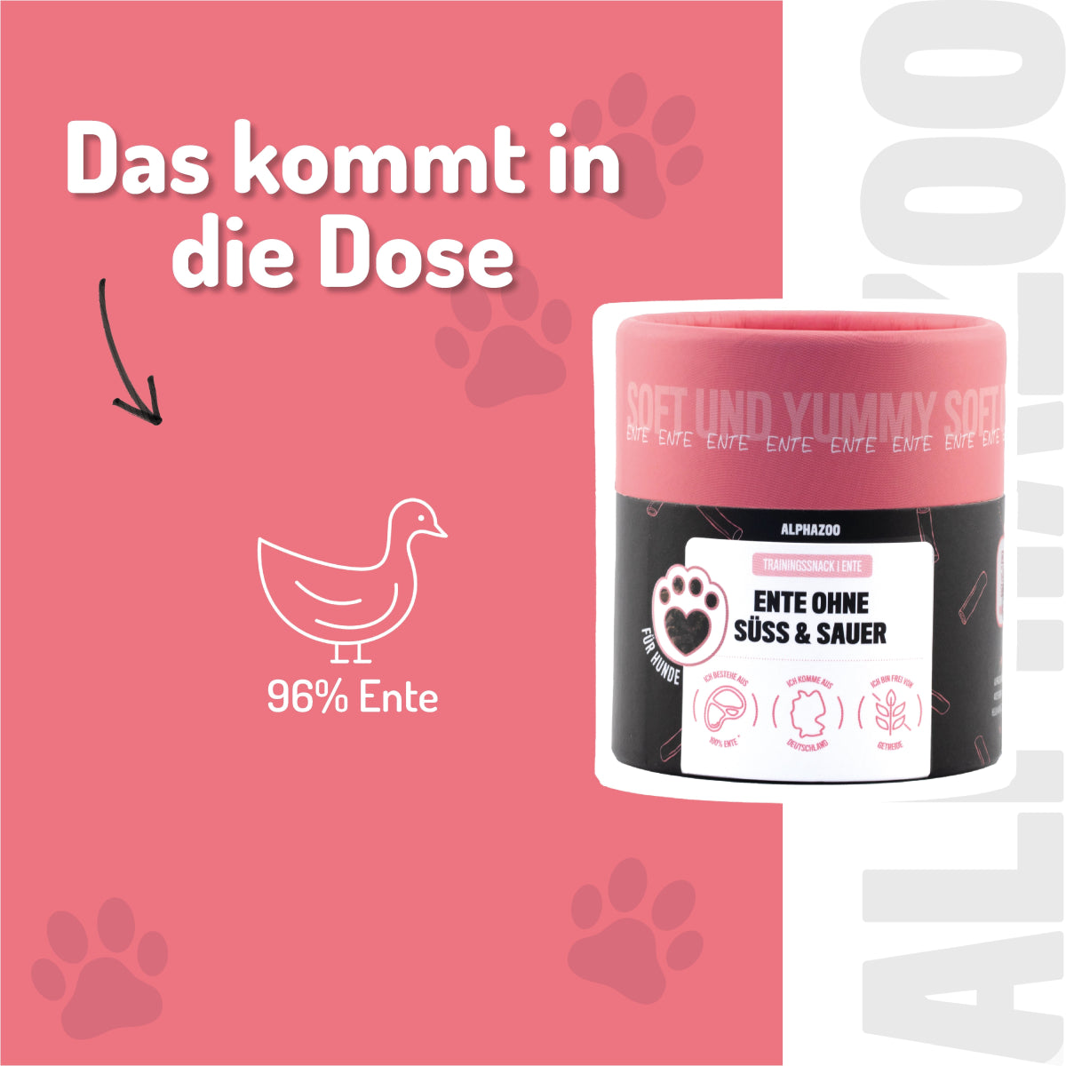 Duck Without Sweet &amp; Sour 65 g Ente Ohne Süß & Sauer – Soft-Snack aus 96 % Ente für Hunde