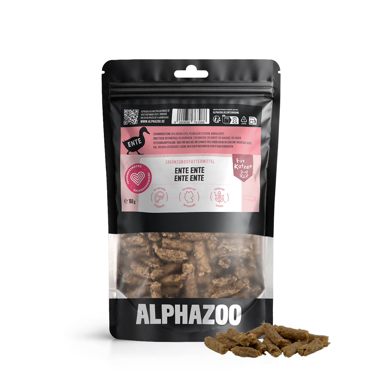 Ente Ente Ente Ente Ente Ente Ente Ente – Softsnacks für Katzen mit extra viel Ente
