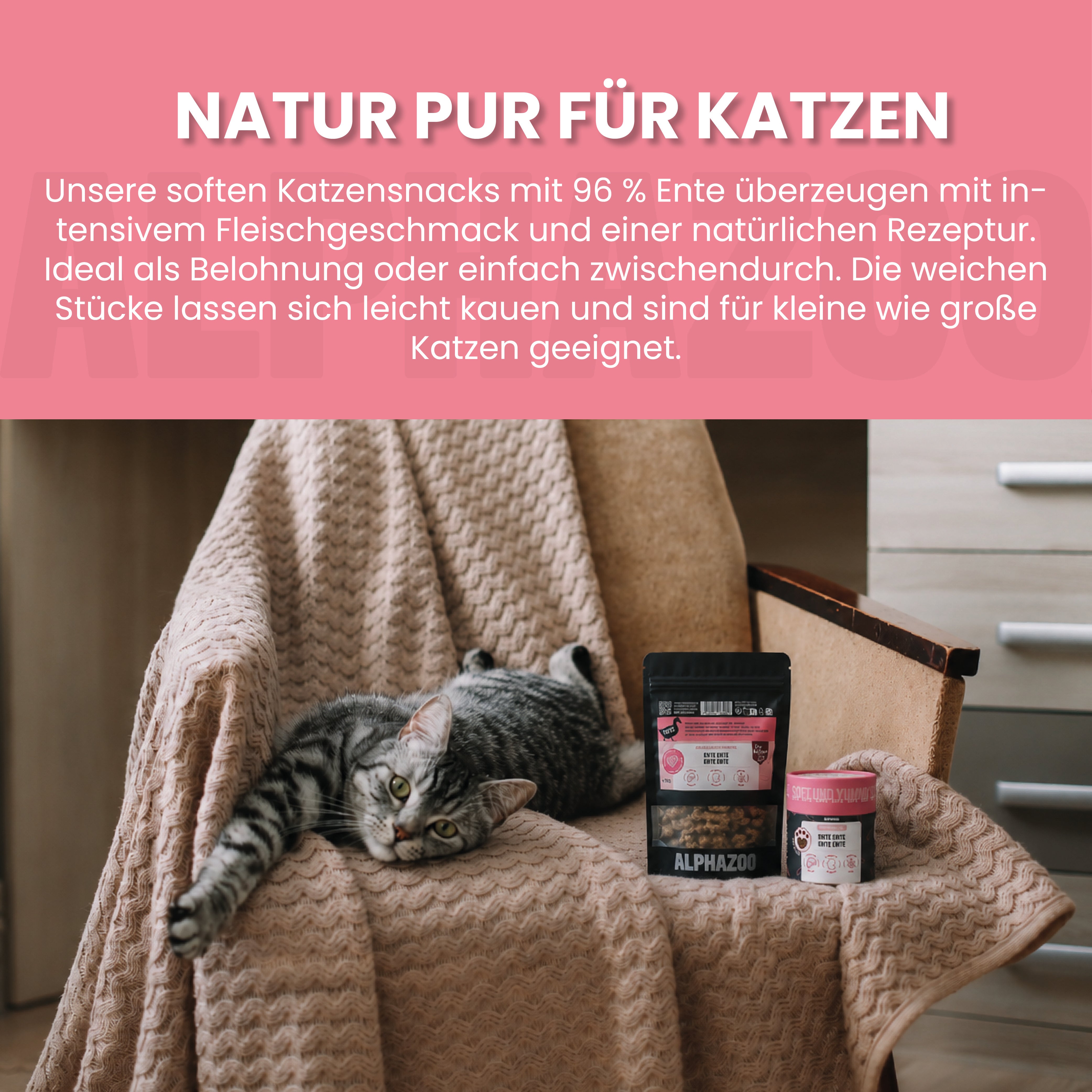Ente Ente Ente Ente Ente Ente Ente Ente – Softsnacks für Katzen mit extra viel Ente