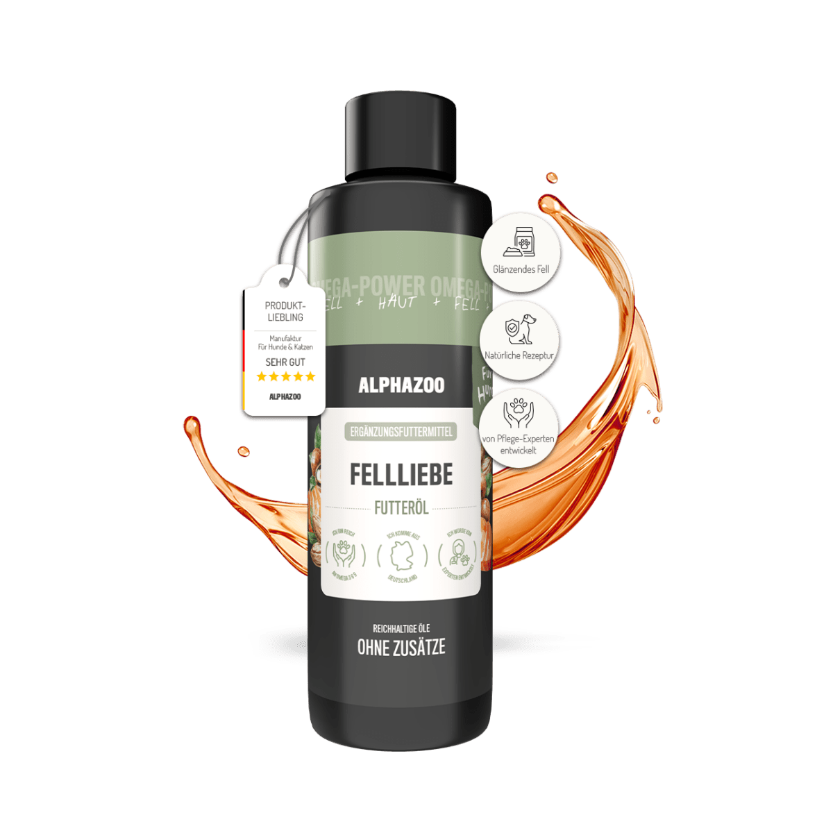 
                      Fellliebe food oil for dogs & cats I fur care & fur change Fellliebe Food Oil – For a shiny coat & healthy skin in dogs
                      