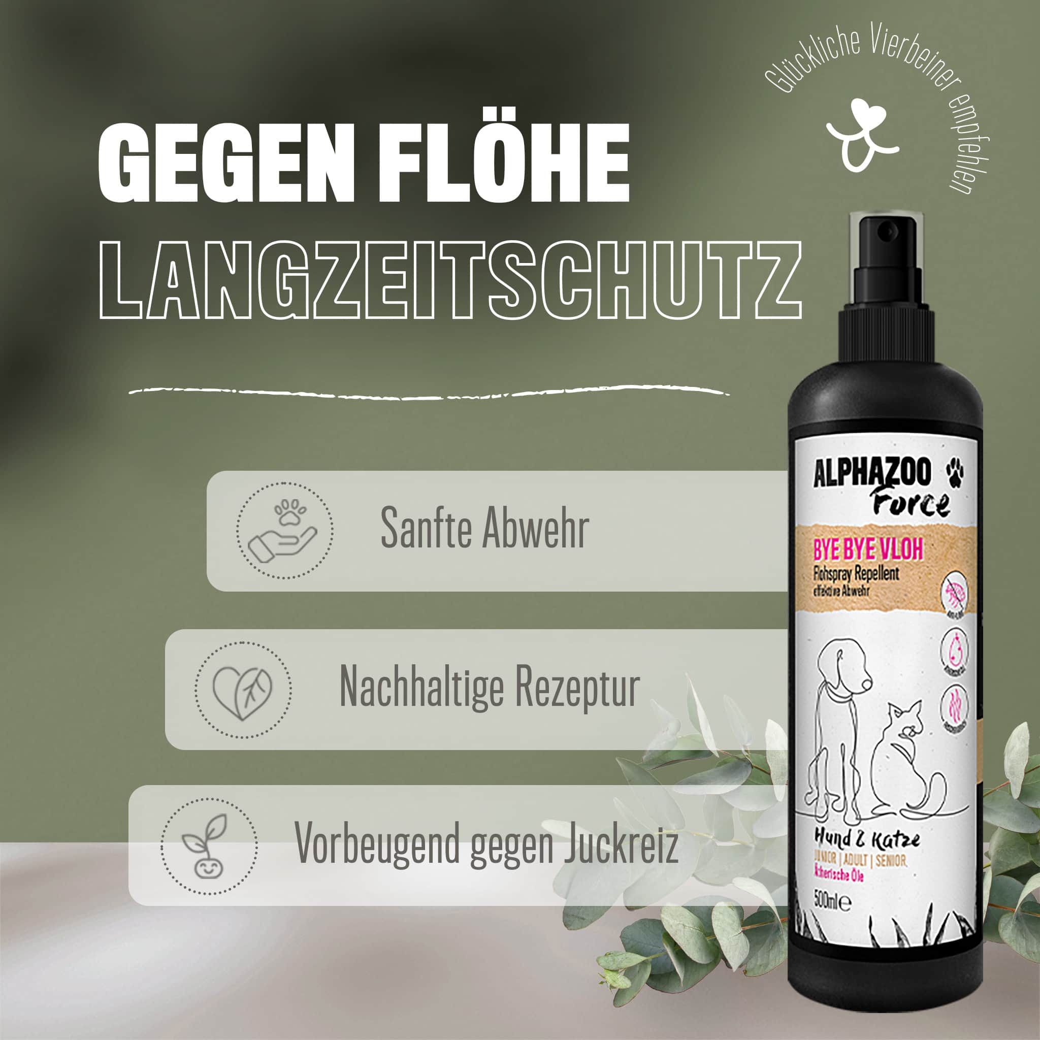 ByeByeVloh Flohmittel für Hunde I Starkes Anti Flohspray