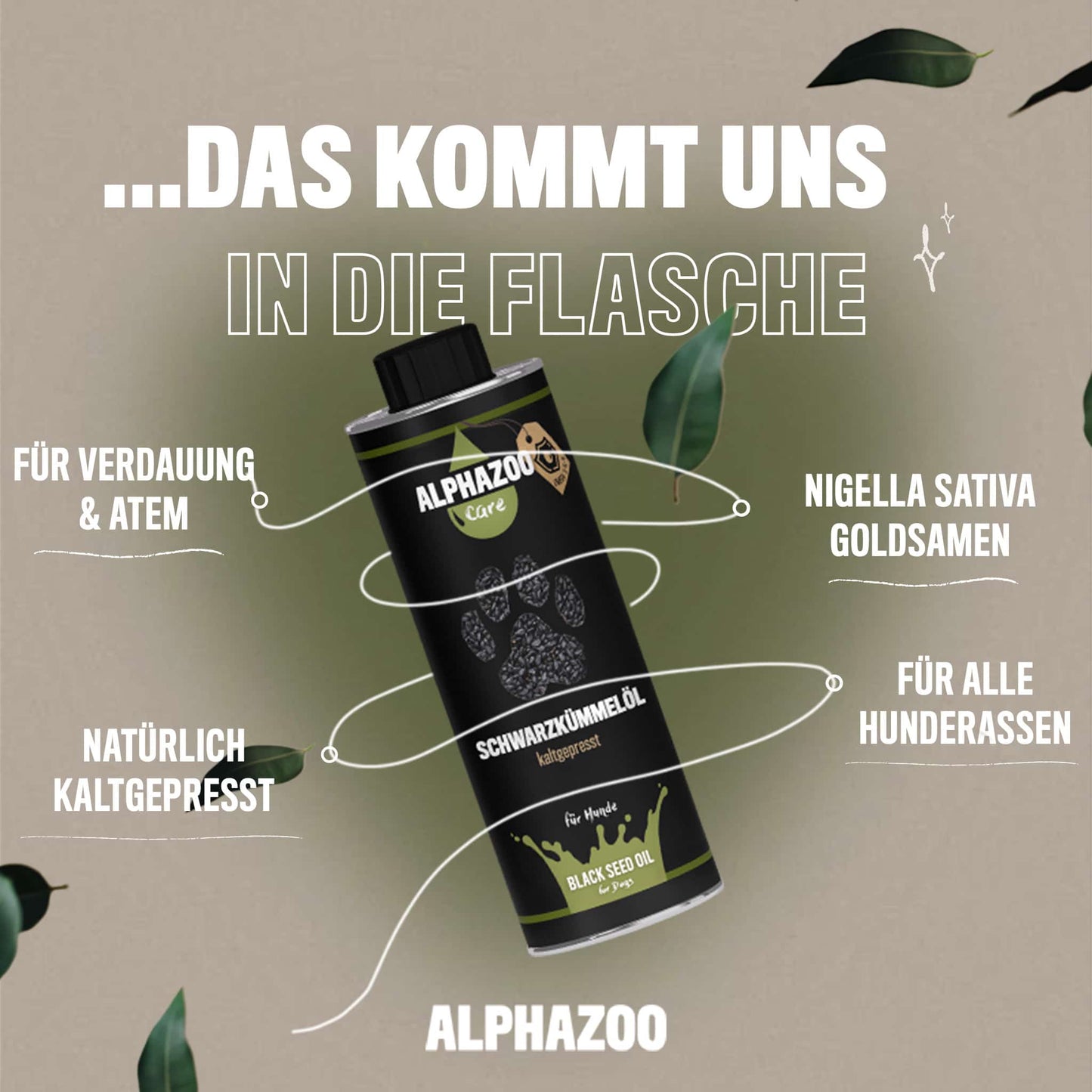 Premium Schwarzkümmelöl für Hunde I Echter Schwarzkümmel kaltgepresst