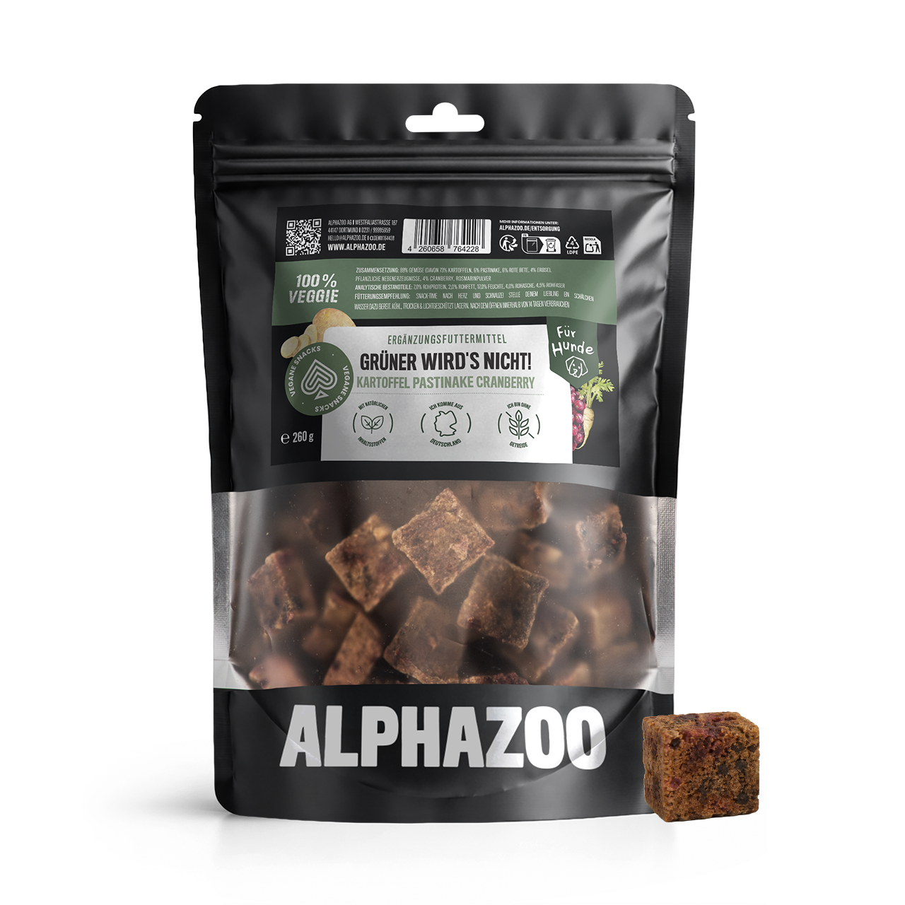 Grüner wird's nicht Vegetarische Snacks für Hunde - Karotten-Karate | alphazoo