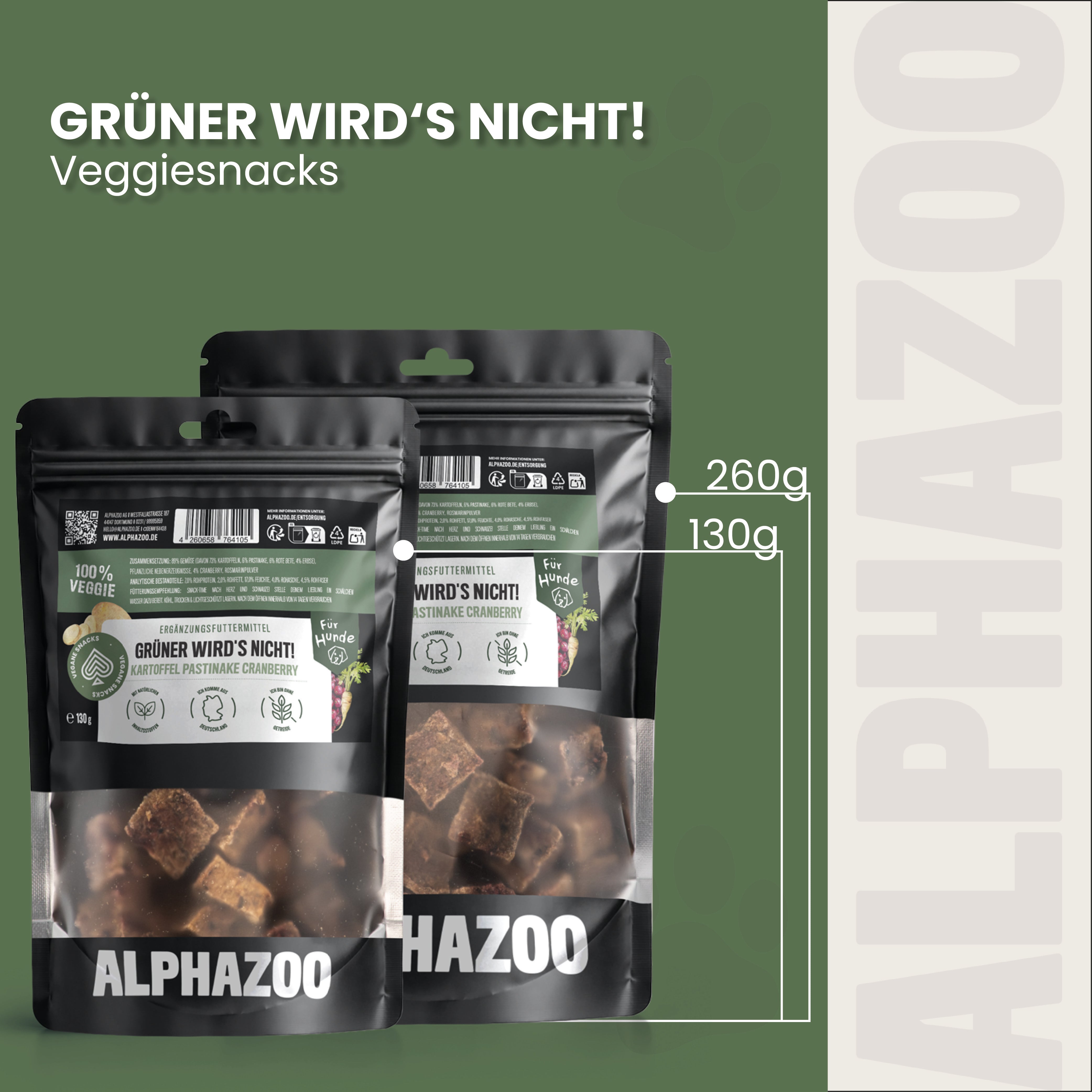 Grüner wird's nicht Vegetarische Snacks für Hunde - Karotten-Karate | alphazoo