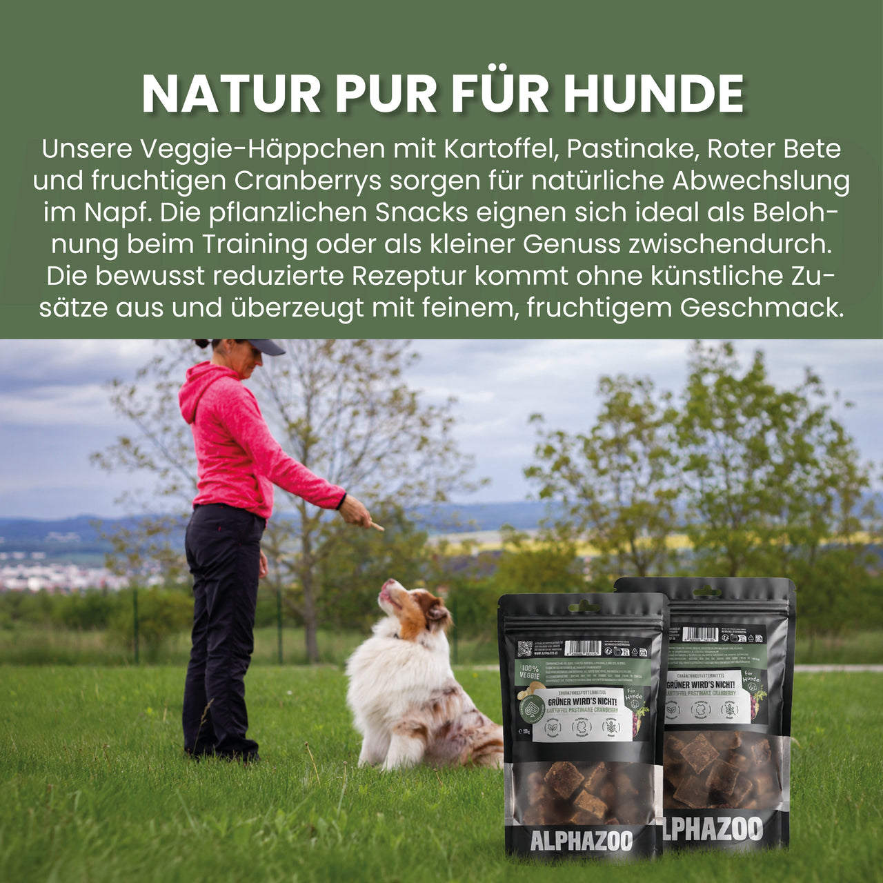
                      Grüner wird's nicht Vegetarische Snacks für Hunde - Karotten-Karate | alphazoo
                      