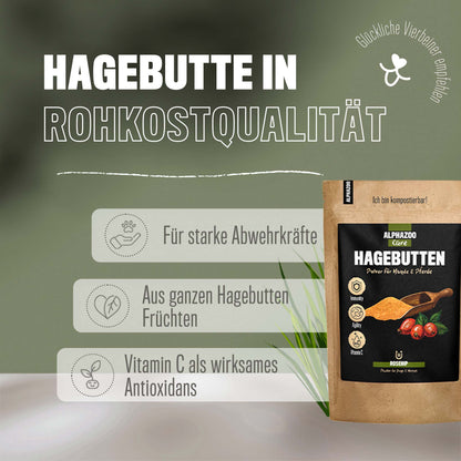 Hagebuttenpulver für Hunde & Katzen I Vitamin C aus der Hagebutte