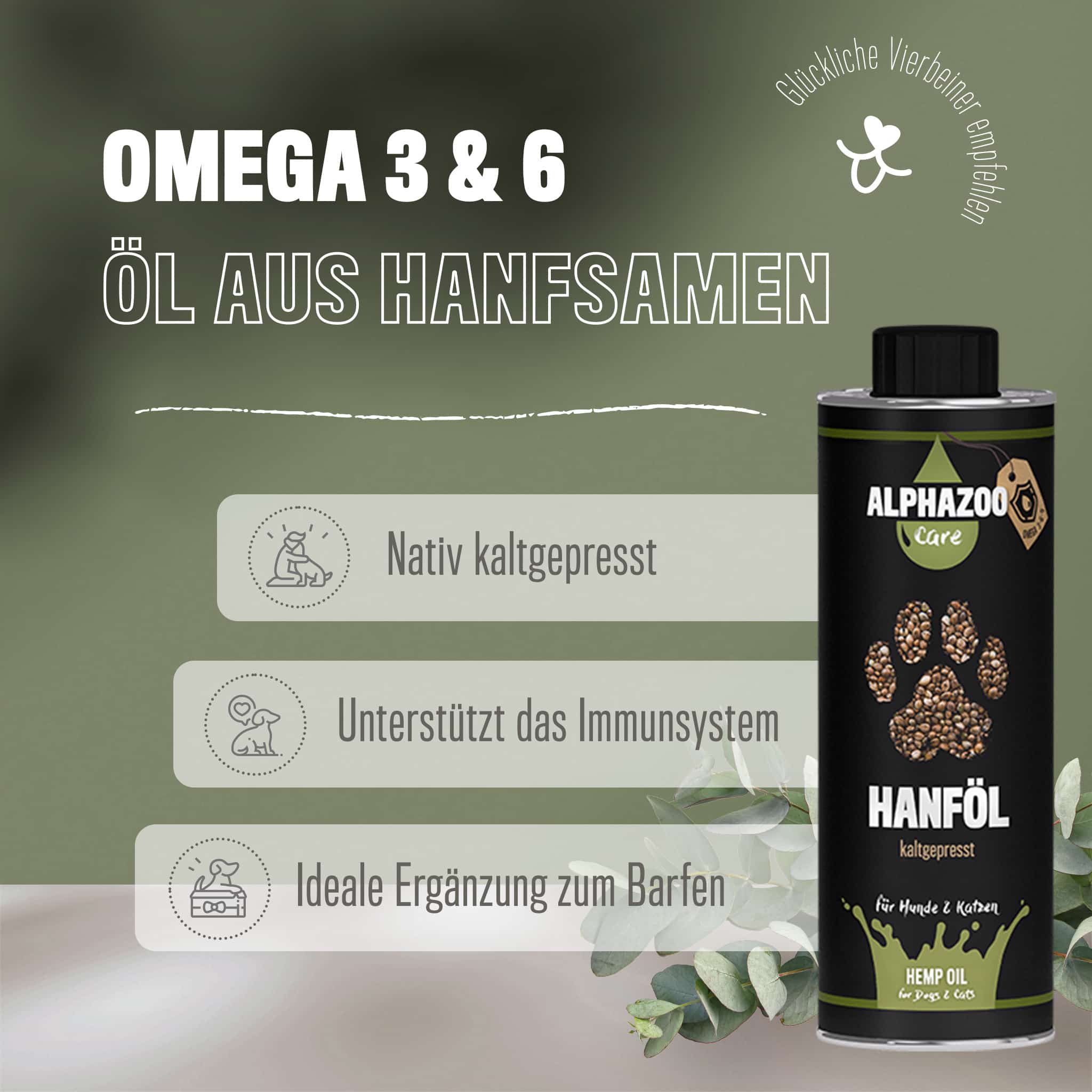 Premium hemp oil for dogs & cats I relaxation and coat shine