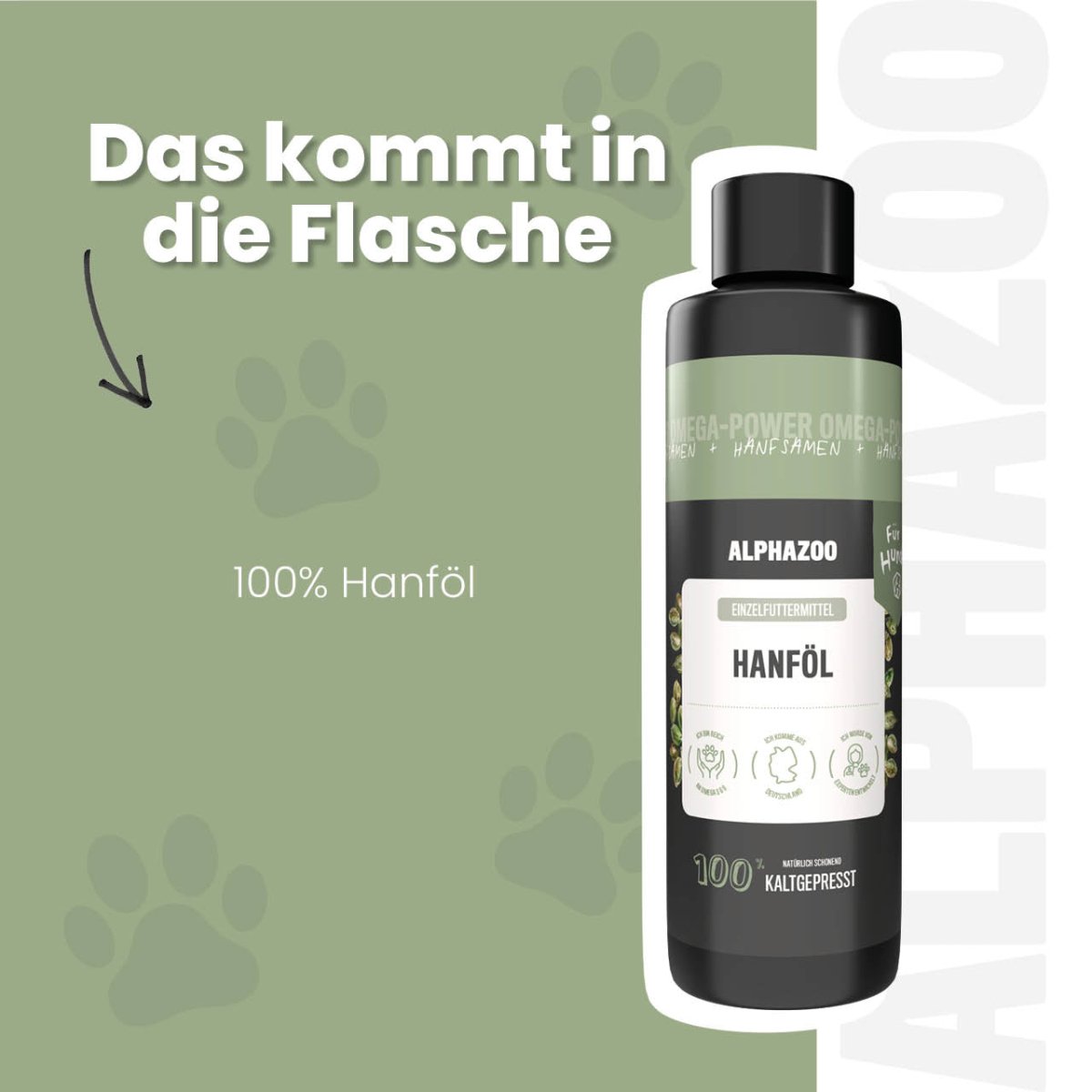 
                      Hanföl für Hunde Hanföl für Hunde – harmonische Ergänzung beim Barfen. 100 % naturbelassen & reich an Omega-3, -6 & -9 Fettsäuren. 
                      
