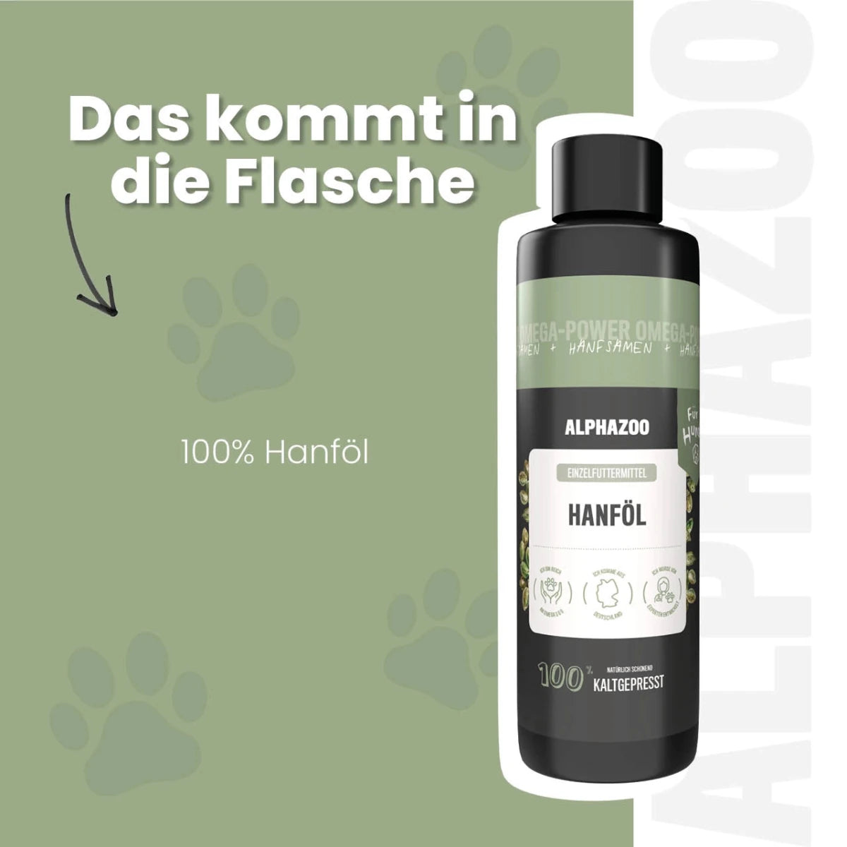 
                      Hanföl für Hunde Hanföl für Hunde – harmonische Ergänzung beim Barfen. 100 % naturbelassen & reich an Omega-3, -6 & -9 Fettsäuren. 
                      
