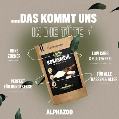 Premium Kokosmehl 250g für Hunde & Katzen I Kokos Flocken Protein