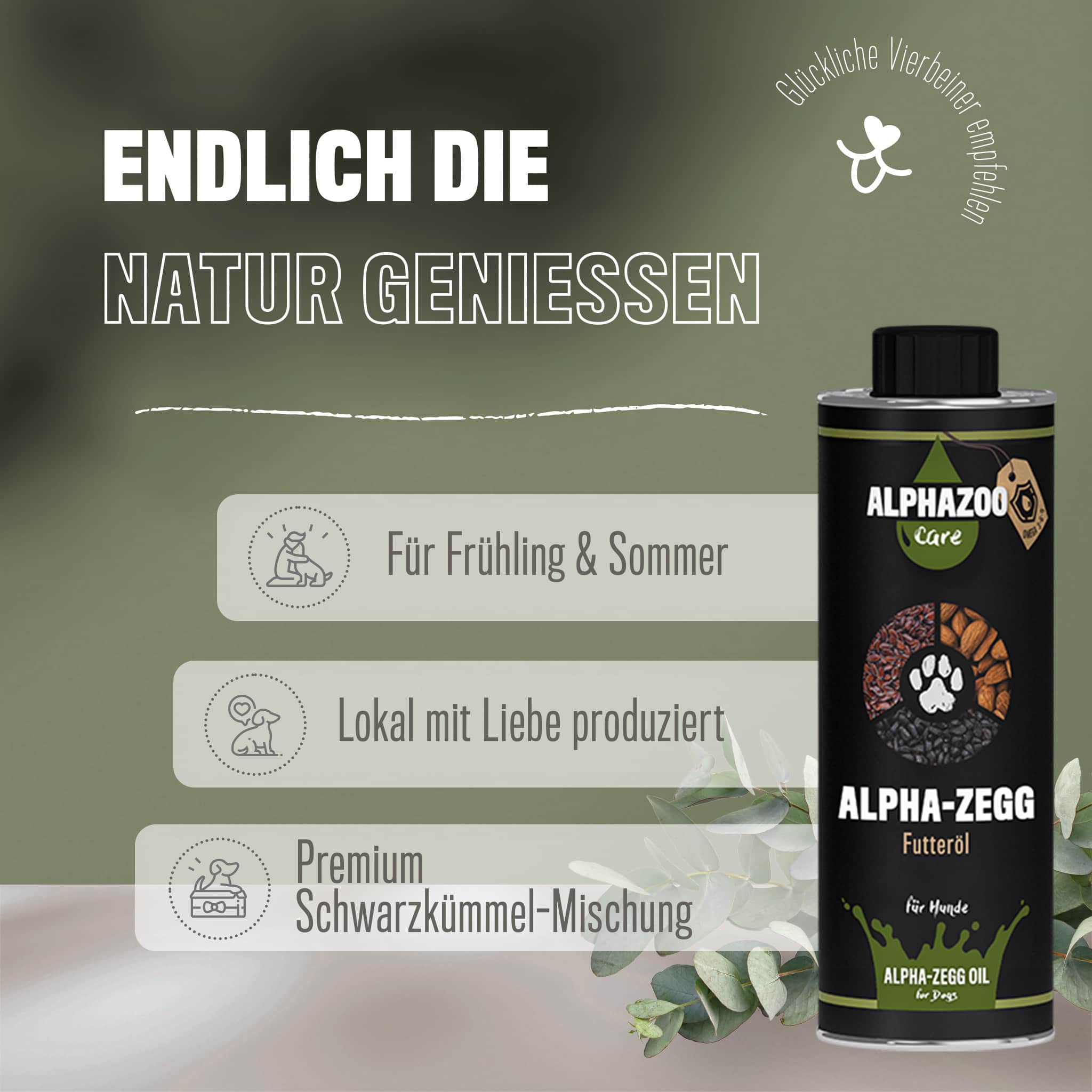 Alpha-Zegg food oil for dogs I Accompaniment in spring & summer