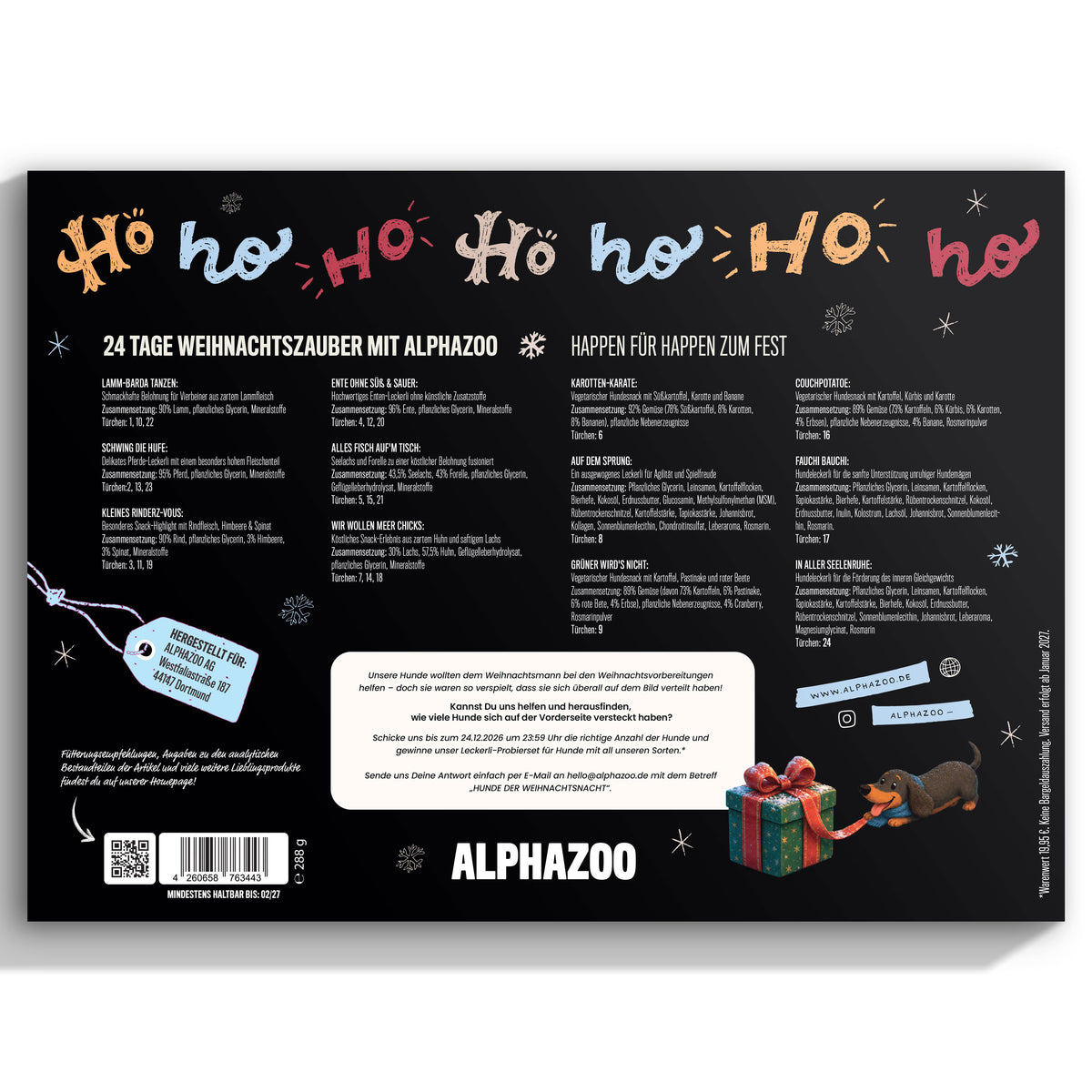 Alphazoo Adventskalender 2026 für Hunde