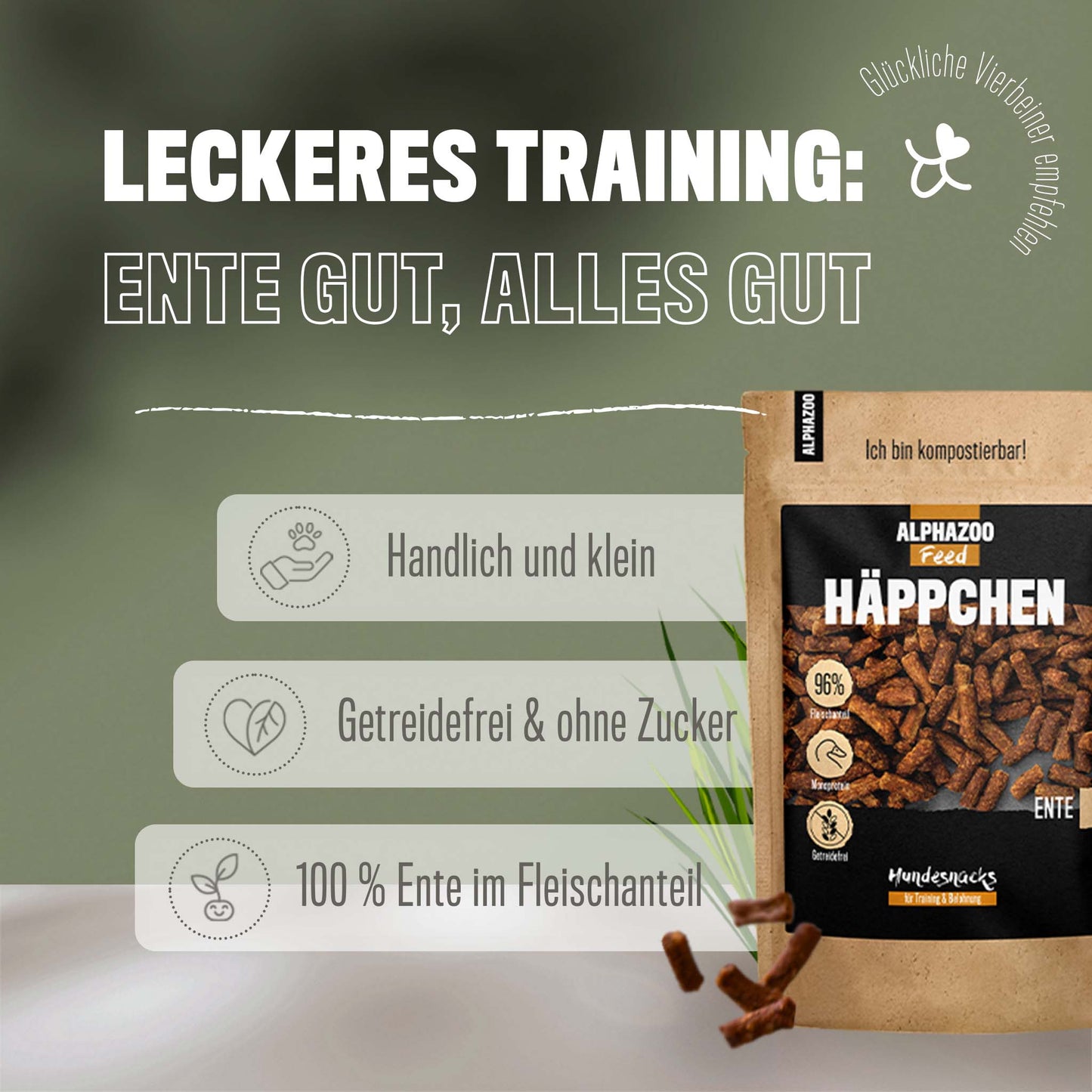 Häppchen Ente 200g Leckerlis