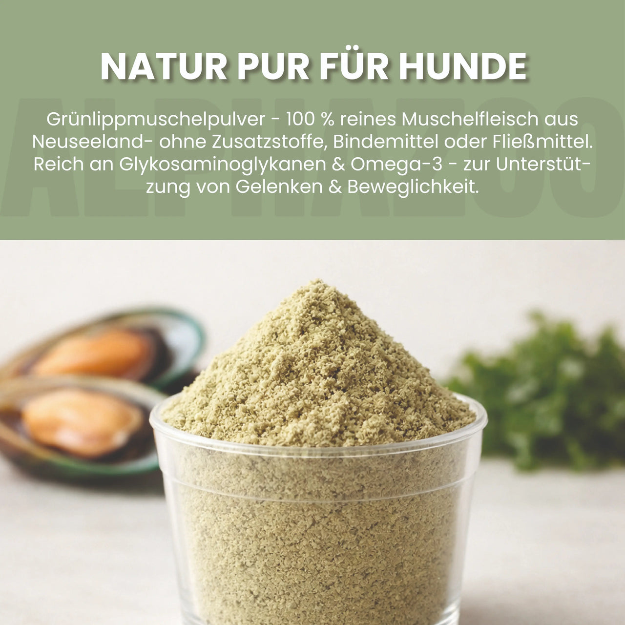 
                      Green-lipped mussel powder for dogs & cats I full-fat green-lipped mussel Green-lipped mussel – joint powder to support mobility
                      