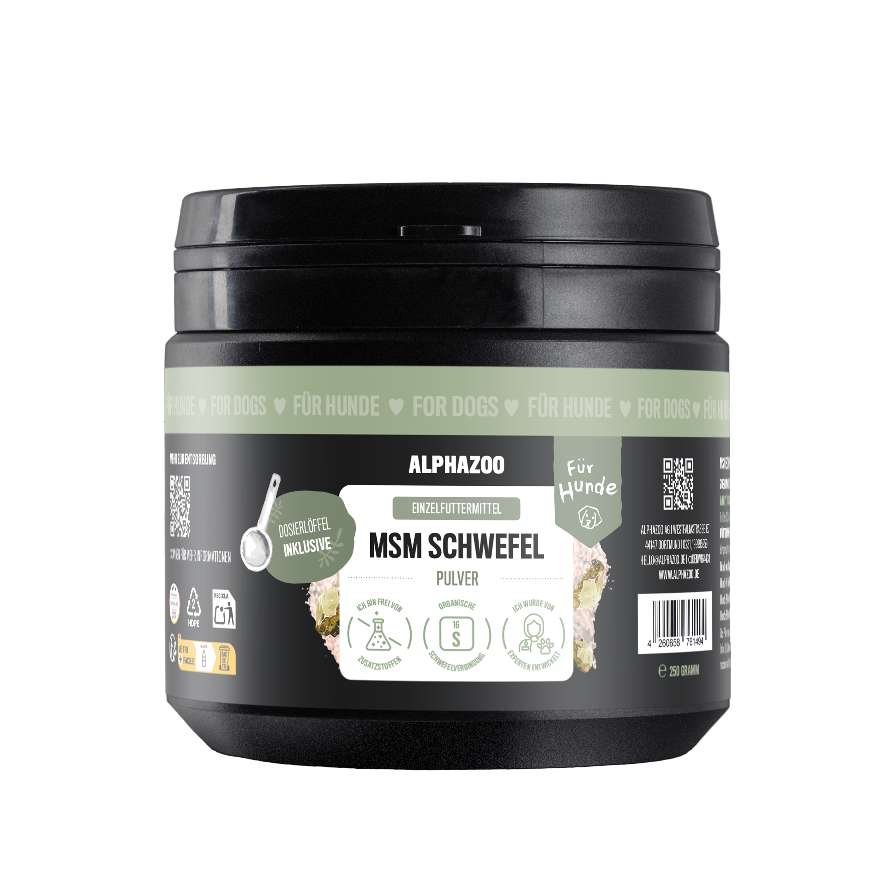 MSM powder for dogs & cats I Organic sulfur for agility MSM powder – supports healthy joint function
