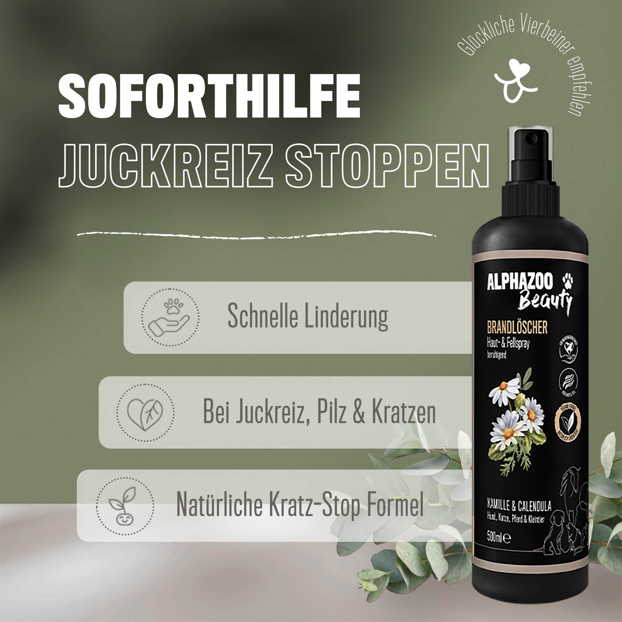 Brandlöscher Anti Juckreiz Spray für Hunde & Katzen I Sanfte Beruhigung