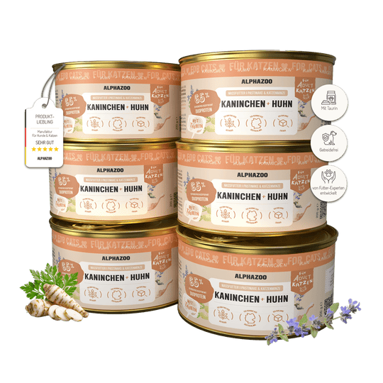 Kaninchen + Huhn Nassfutter für Katze