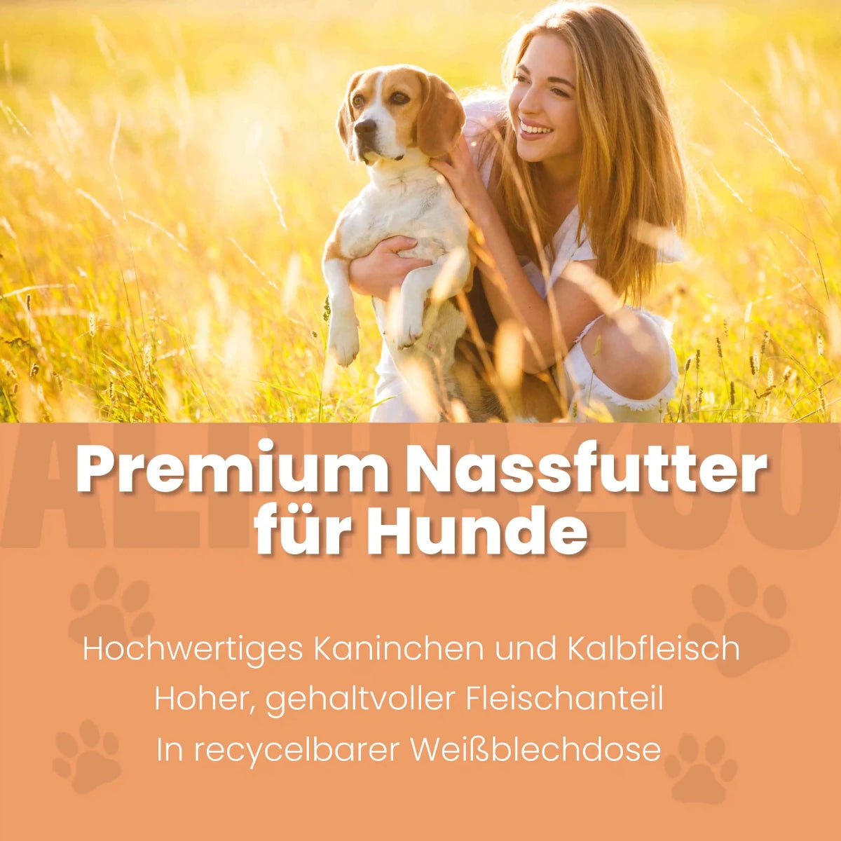 Kaninchen + Kalb Nassfutter für Senior Hunde alphazoo Nassfutter mit Kaninchen + Kalb für ältere Hunde