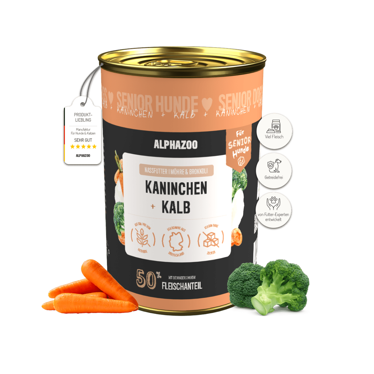 
                      Rabbit and veal wet food for senior dogs alphazoo wet food with rabbit and veal for older dogs
                      