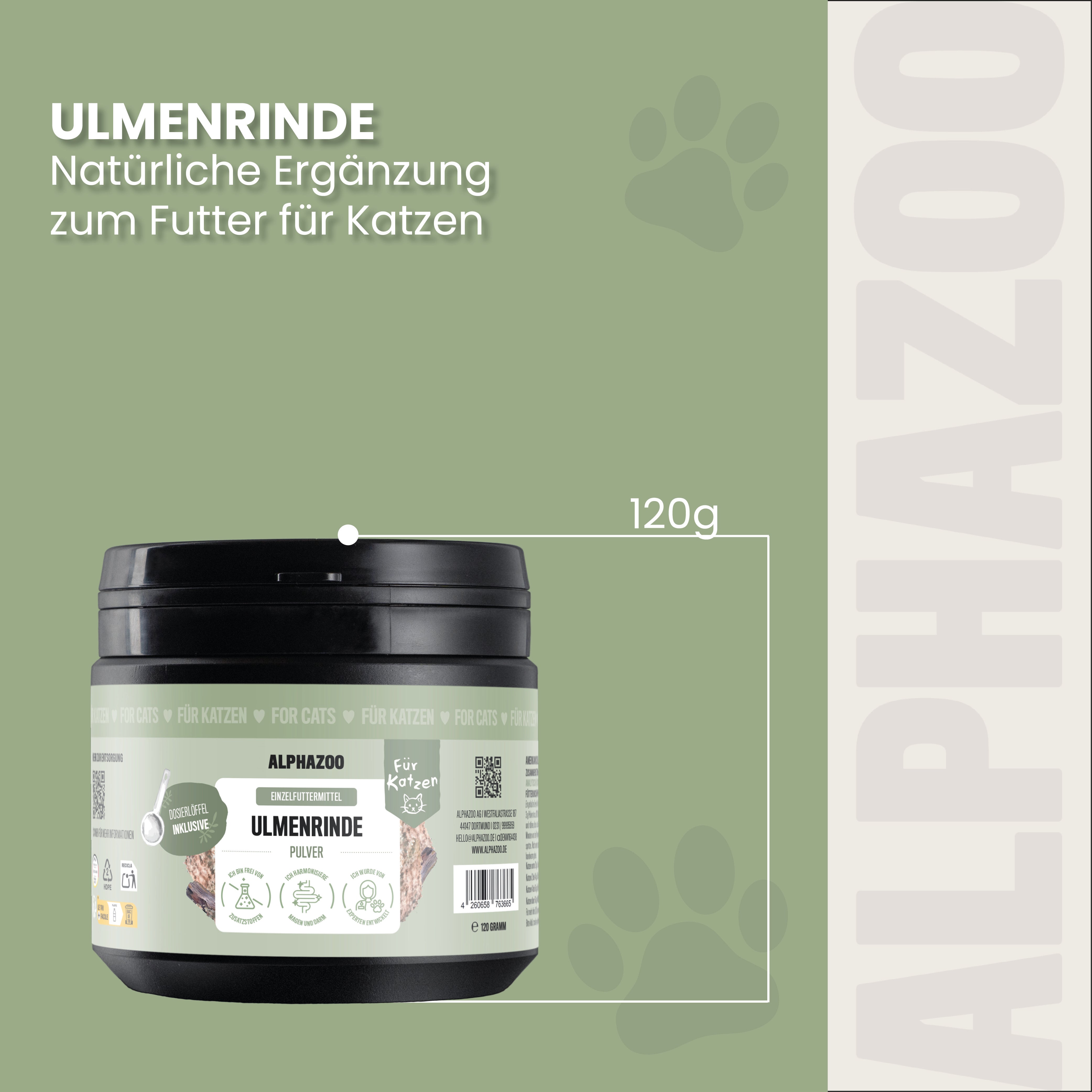 Ulmenrinde Pulver für Katzen Ulmenrinde Pulver Katzen – Haarballen & Fellwechsel
