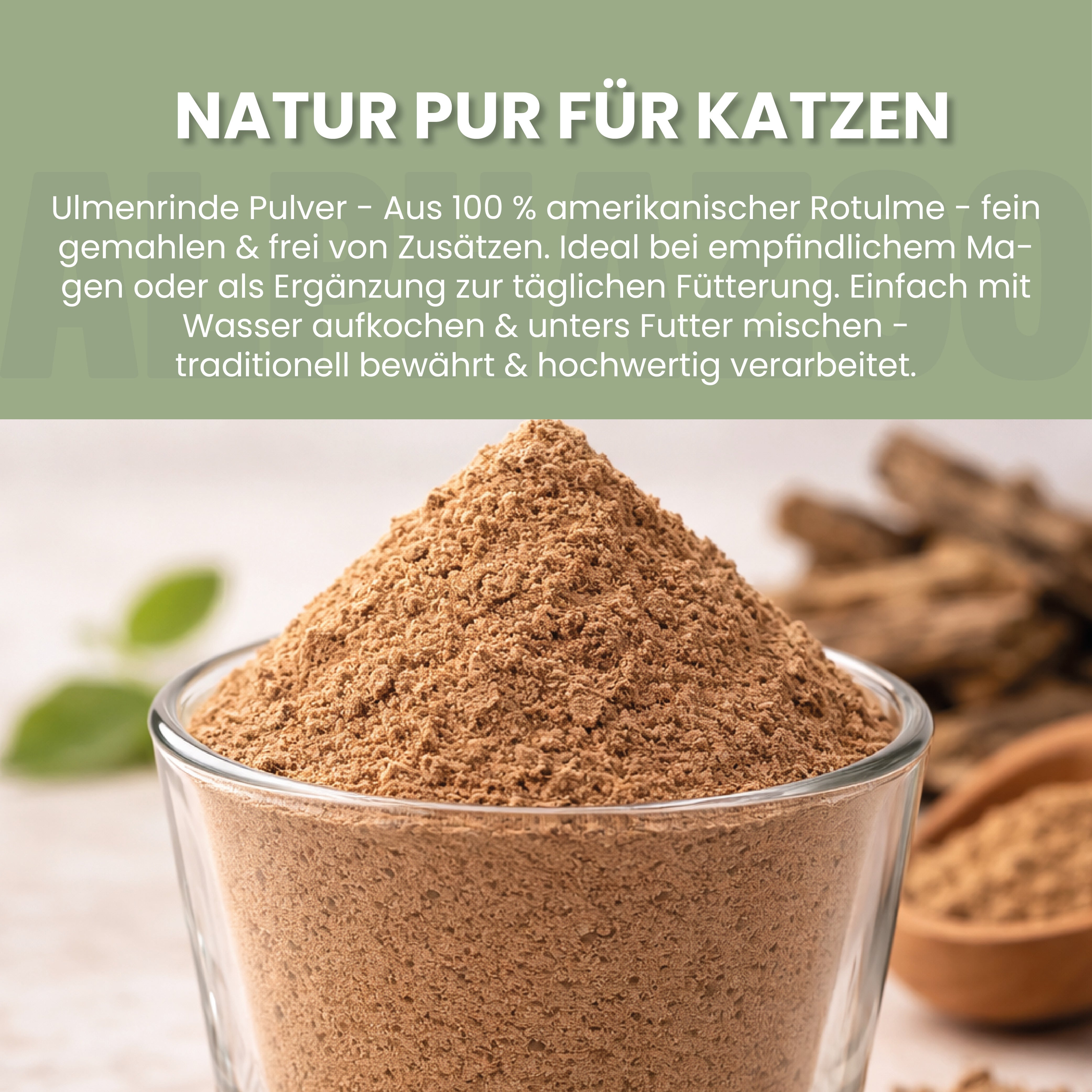 Ulmenrinde Pulver für Katzen Ulmenrinde Pulver Katzen – Haarballen & Fellwechsel