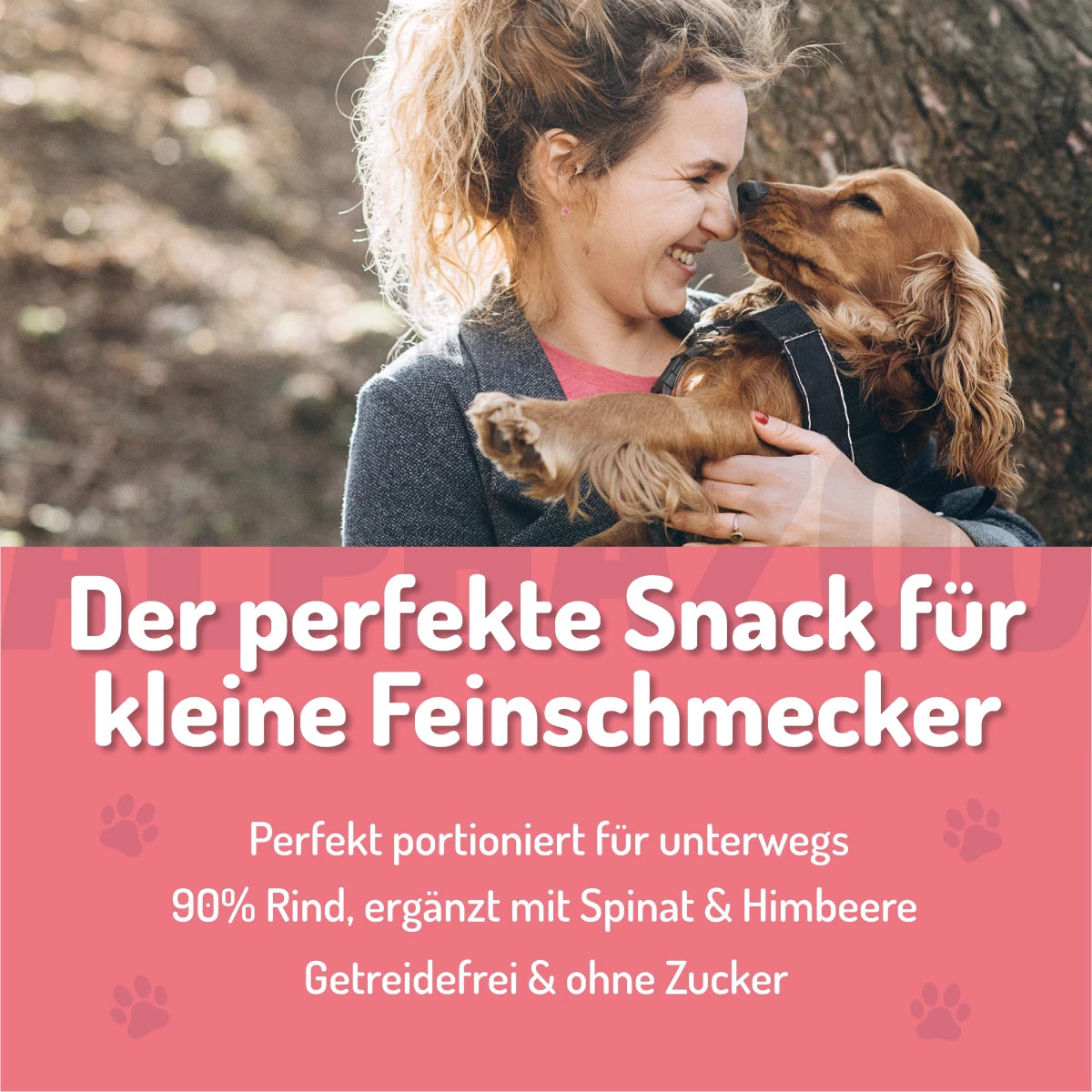 
                      Kleines Rinderz-Vous Kleines Rinderz-vous – Hundesnack mit 90 % Rind, Himbeere & Spinat.
                      