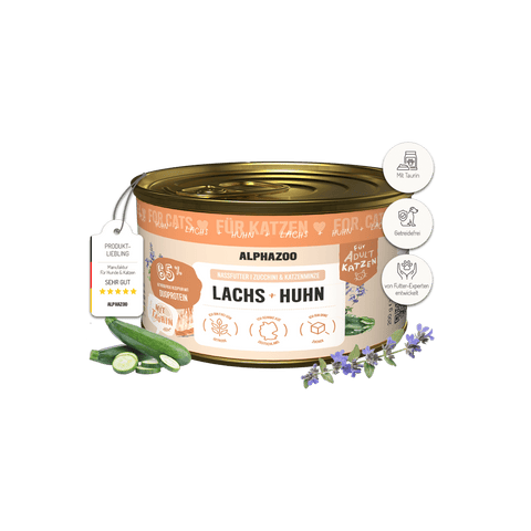 Lachs + Huhn Nassfutter für Katze alphazoo Nassfutter Lachs + Huhn - Duoprotein für Katzen