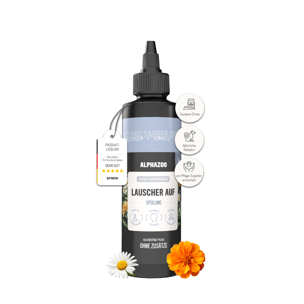Lauscher-Auf ear cleaner for dogs Lauscher-Auf ear cleaner for dogs – gentle, alcohol-free care with chamomile