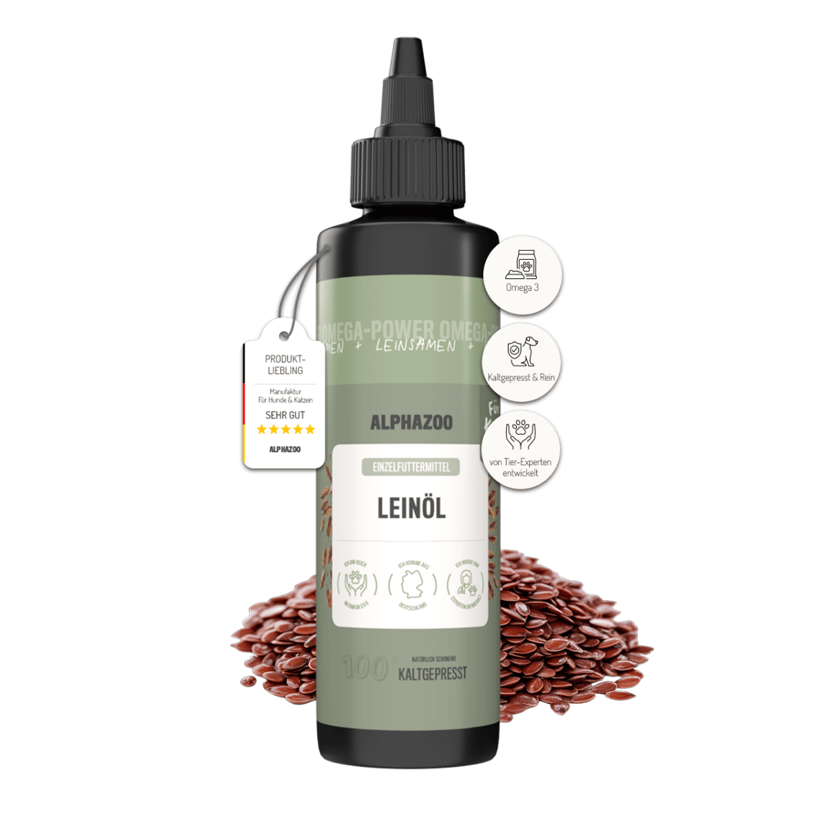 Linseed oil for cats Linseed oil for cats – natural care with Omega-3 & Omega-6