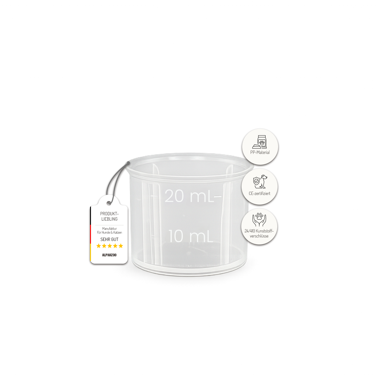 Messbecher für Futteröle