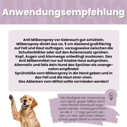 MilbHunter mite spray for dogs I strong anti-mite agent