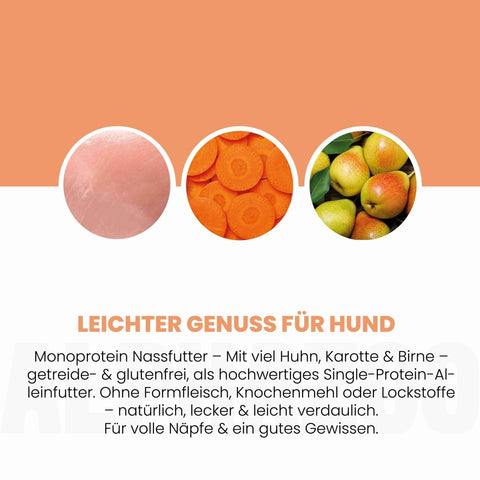 Monoprotein Huhn Nassfutter für Hunde