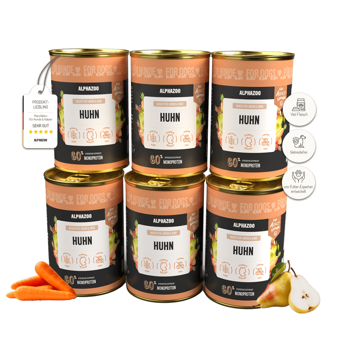 Monoprotein Huhn Nassfutter für Hunde