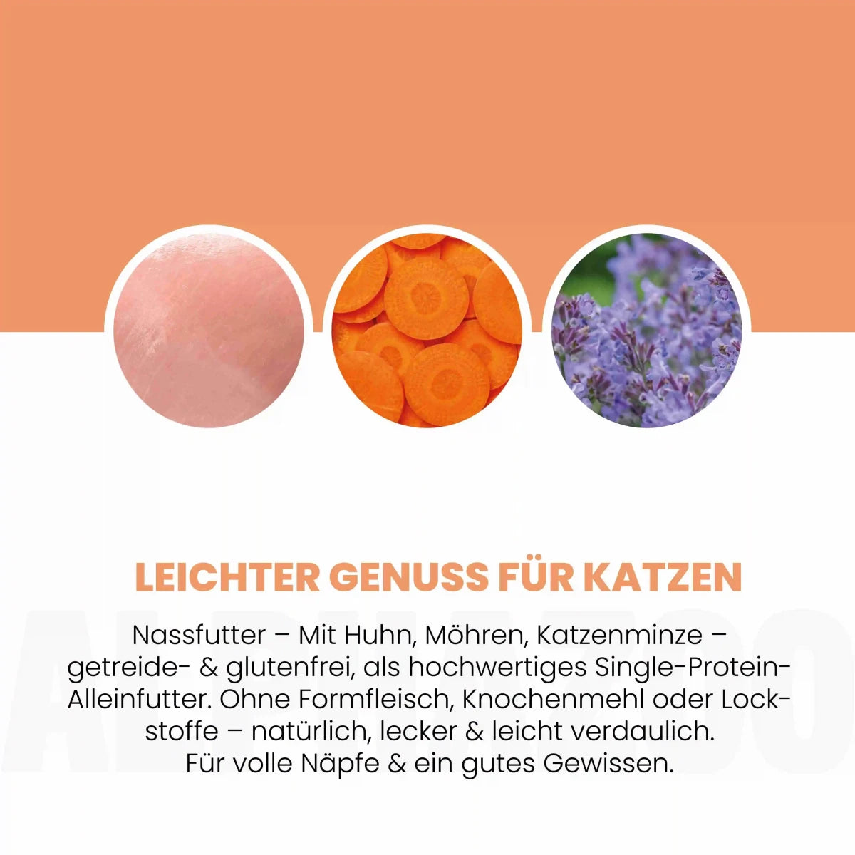 
                      Monoprotein Huhn Nassfutter für Katze alphazoo Monoprotein Huhn mit Lachsöl - Nassfutter für Katzen
                      