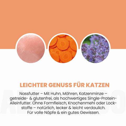 Monoprotein Huhn Nassfutter für Katze alphazoo Monoprotein Huhn mit Lachsöl - Nassfutter für Katzen