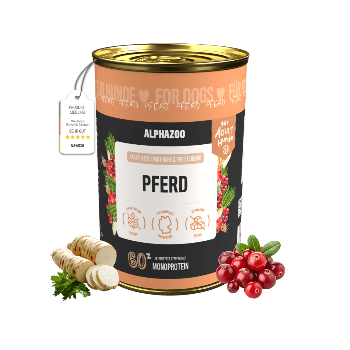 Monoprotein horse wet food for dogs