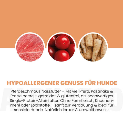 Monoprotein Pferd Nassfutter für Hunde