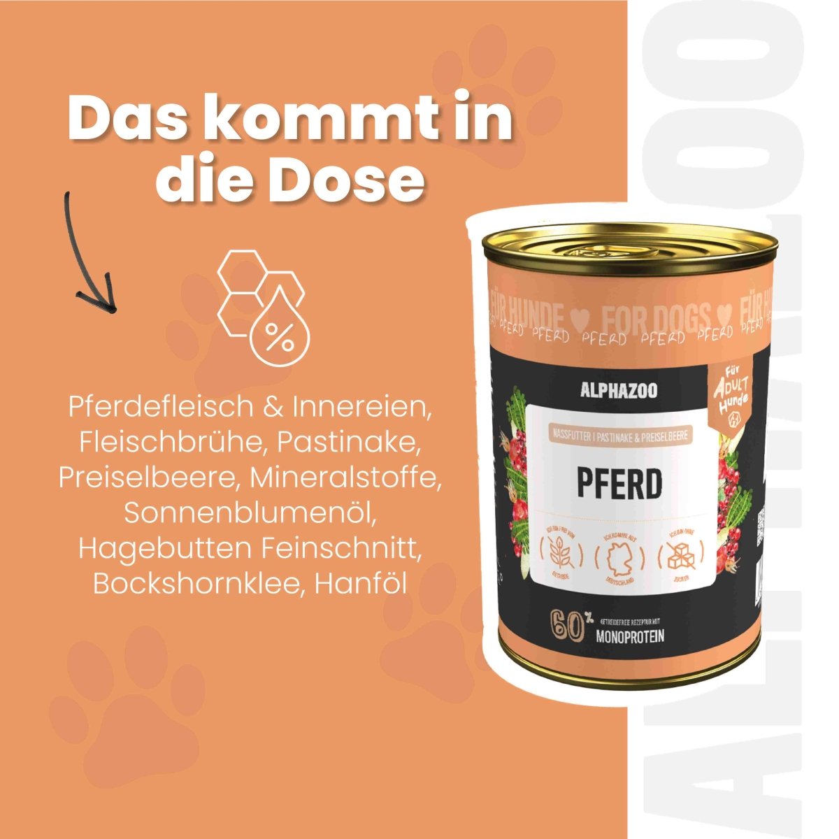 
                      Monoprotein horse wet food for dogs
                      