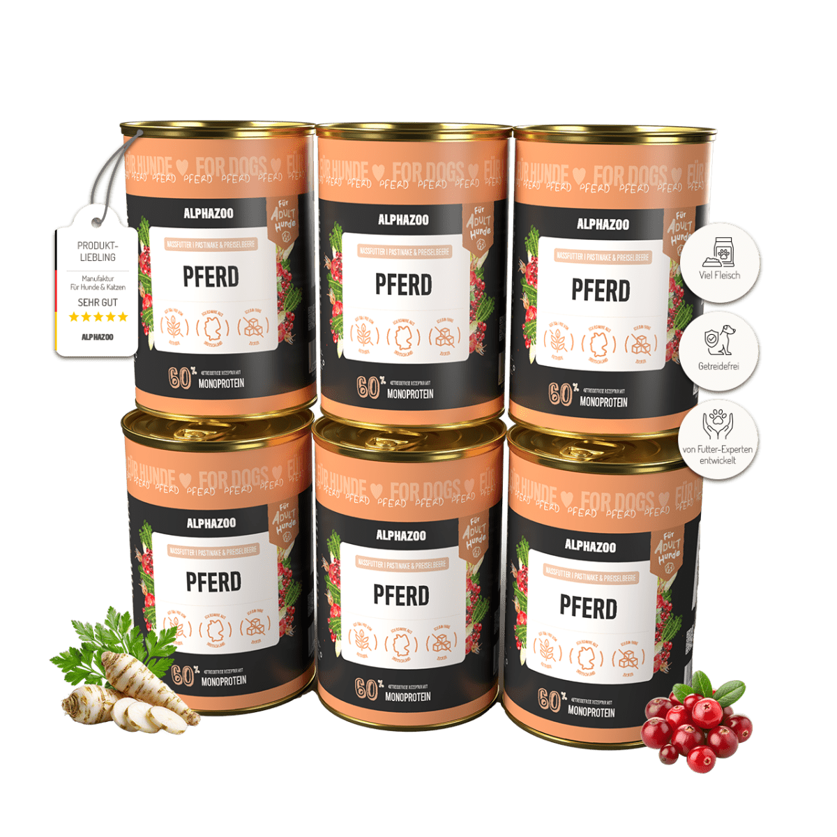 Monoprotein Pferd Nassfutter für Hunde