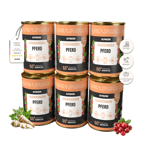 Monoprotein Pferd Nassfutter für Hunde