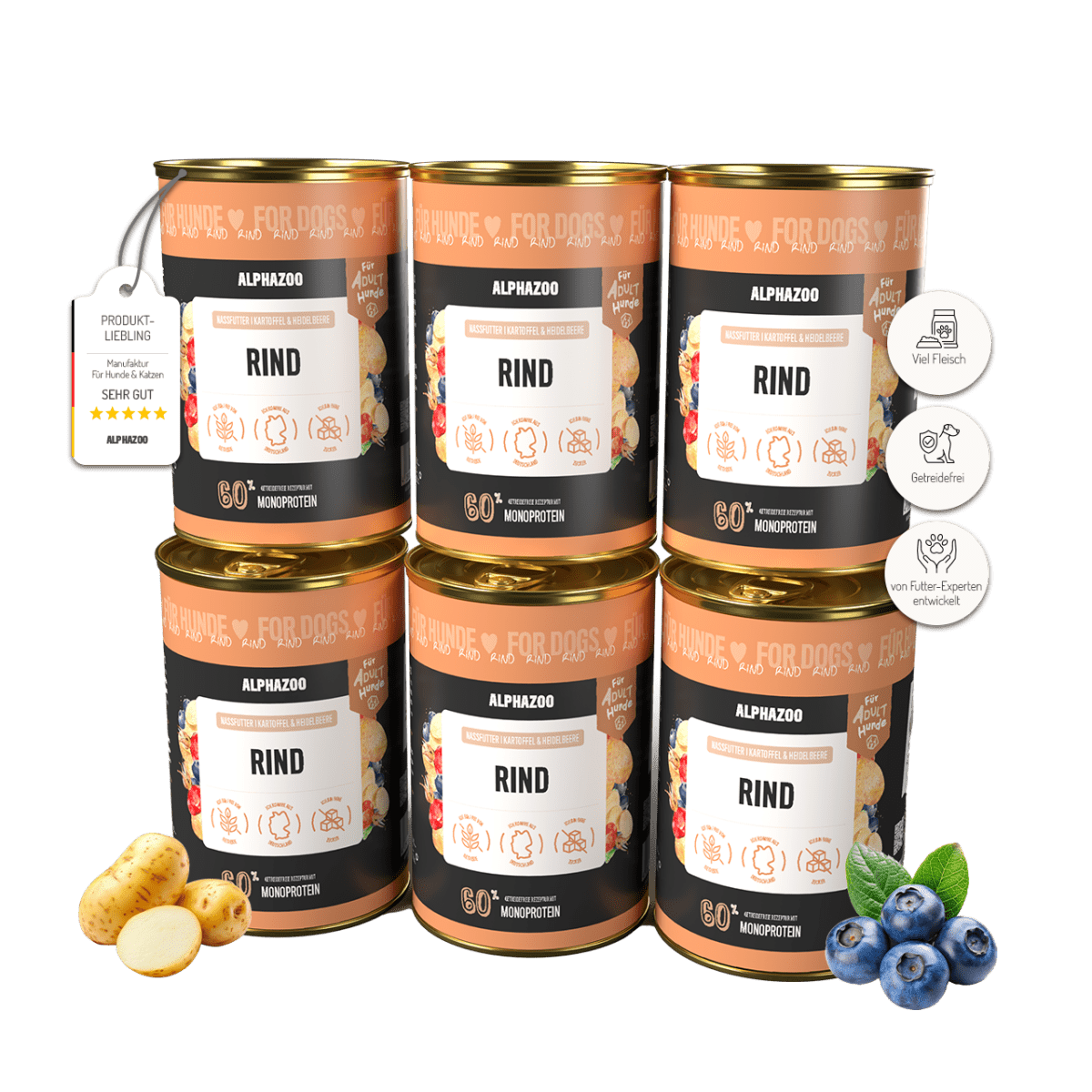 Monoprotein Rind Nassfutter für Hunde