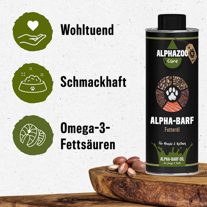 Alpha Barf Futteröl für Hunde & Katzen I Omega 3 6 9 zum Barfen