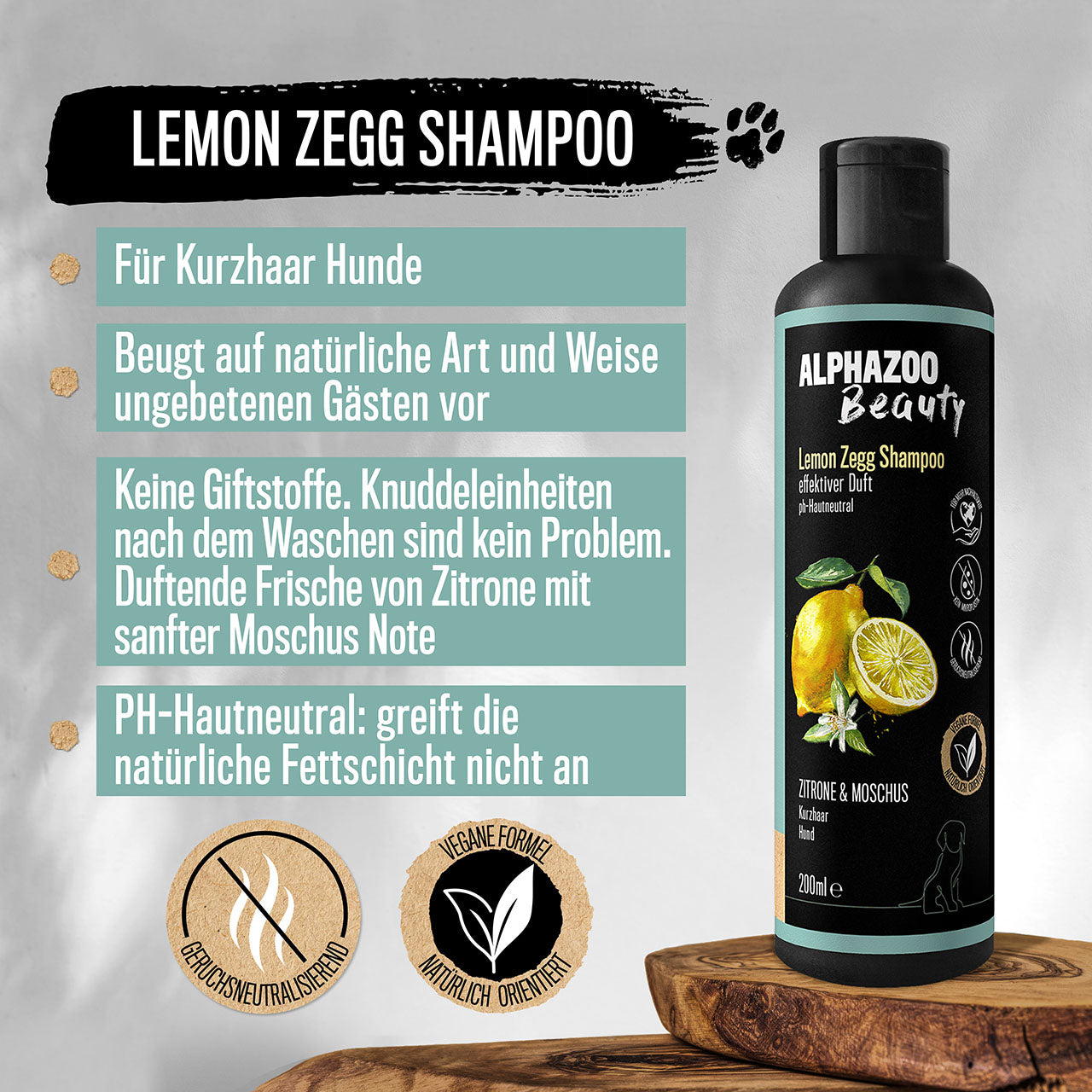 Lemon Zegg Shampoo 200ml für Hunde I Hundeshampoo gegen Zecken
