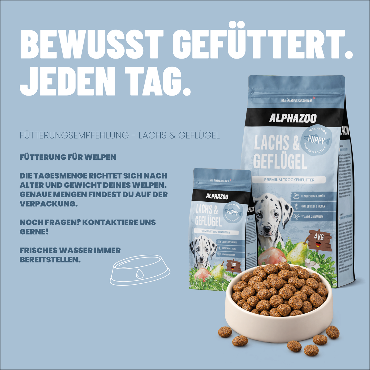 Welpen Trockenfutter Lachs / Geflügel