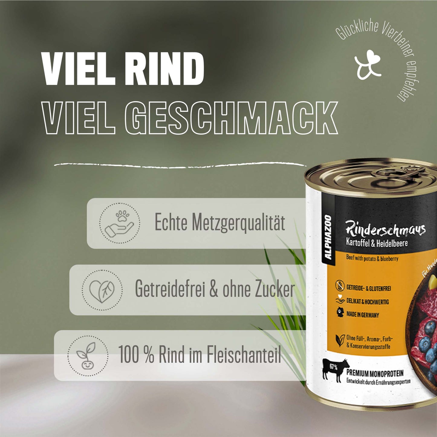 Rinderschmaus wet food 6 x 400g for dogs I grain-free dog food