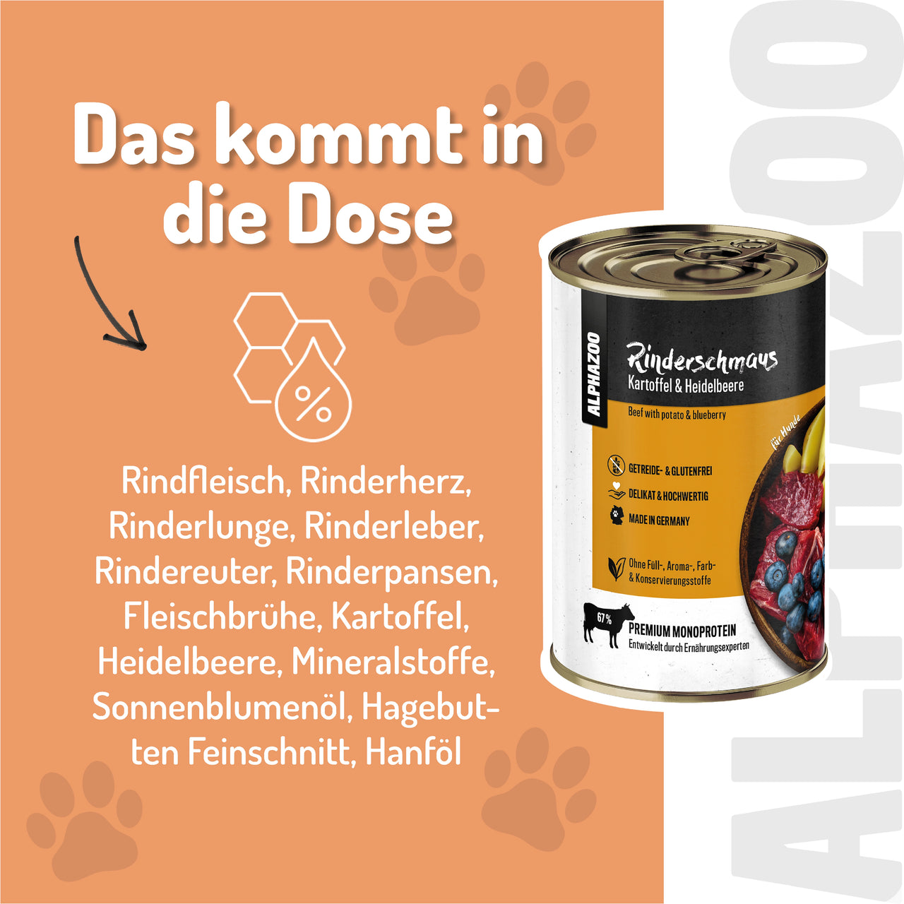 
                      Probierschmaus Hund  6x400g alphazoo Probierschmaus Nassfutter für Hunde - Probierpaket 6er
                      