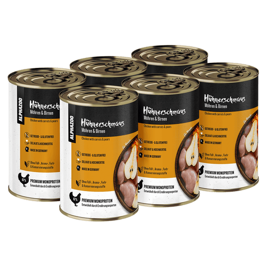 Hühnerschmaus wet food 6 x 400g for dogs I Grain-free dog food