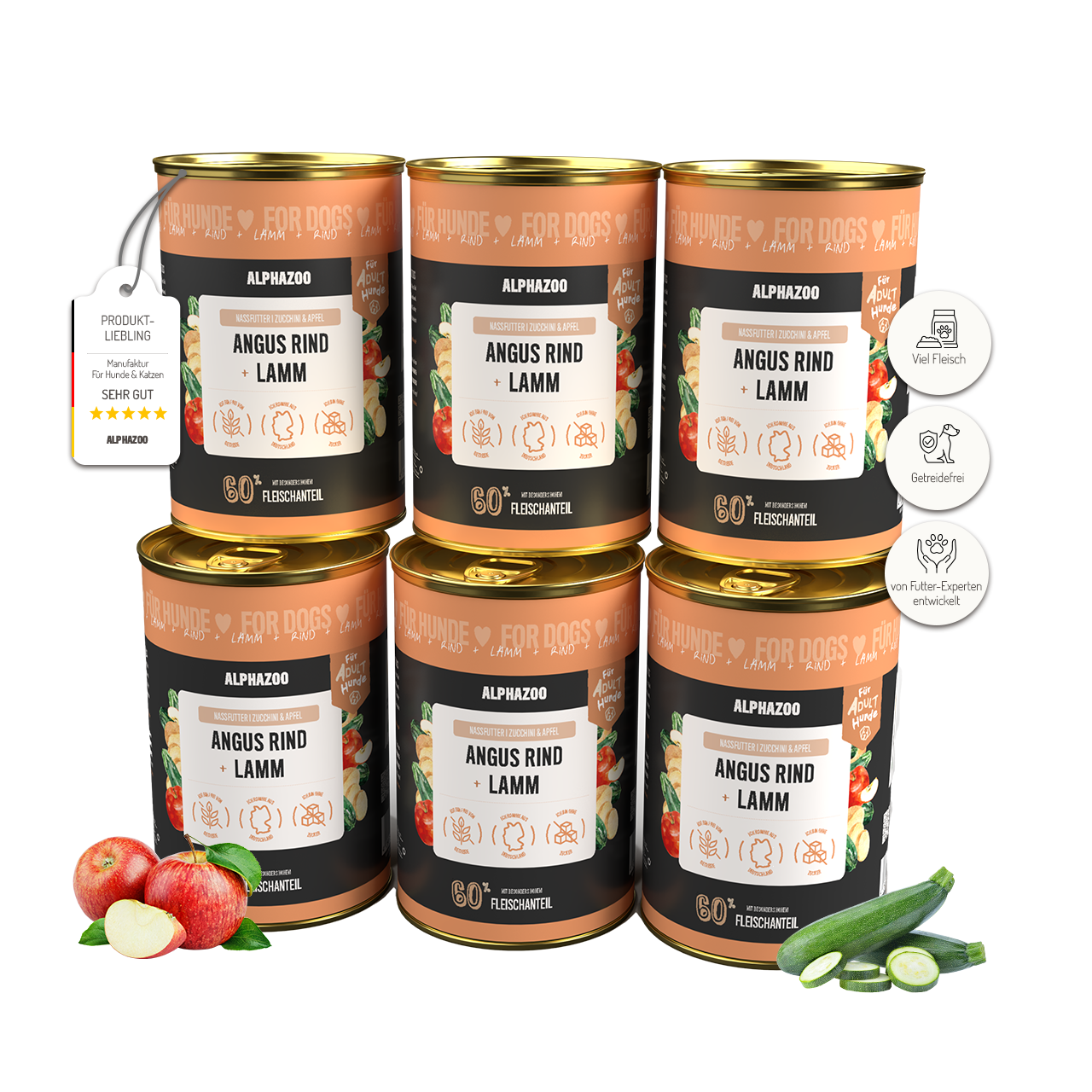 Angus Rind + Lamm Nassfutter für Adult Hunde